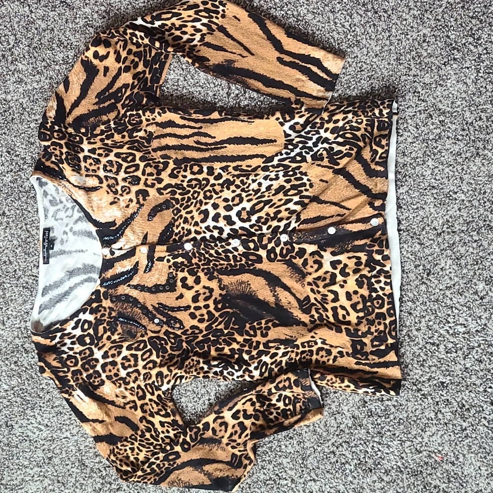 Animal print cardigan